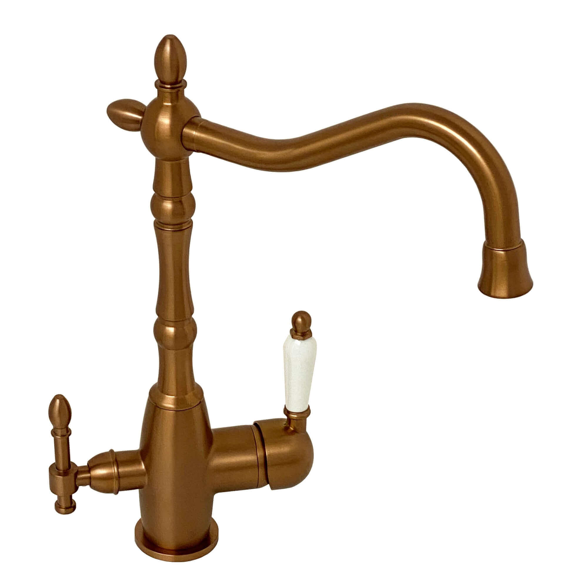Buy Aylesbury traditional 3 way kitchen mixer tap - antique copper Online UK | HOUSE OF ENKI